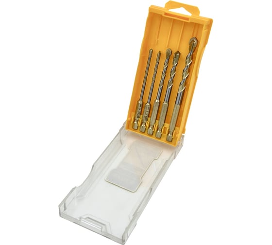 Изображение товара Набор универсальных сверл (бетон/дерево/пластик) SKOLE (SU1) бетон/дерево/пластик, 5 шт/уп (4,5,6,8,10мм) SU1-5PC