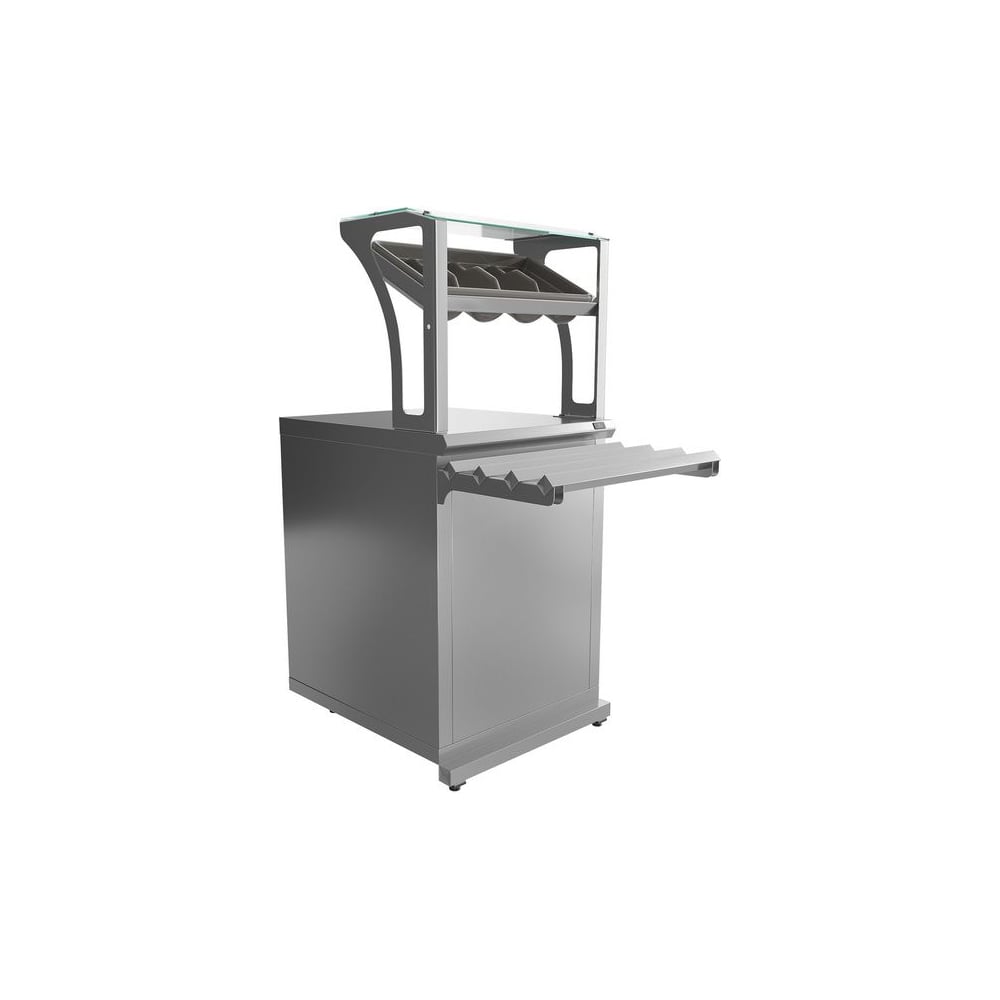 Изображение товара Прилавок для приборов и подносов Luxstahl ПП (С)-600 Premium из нержавеющей стали