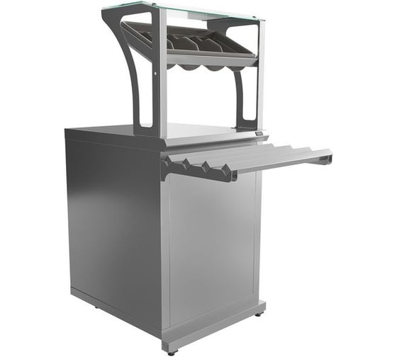 Изображение товара Прилавок для приборов и подносов Luxstahl ПП (С)-600 Premium (нерж.) мкл001.2