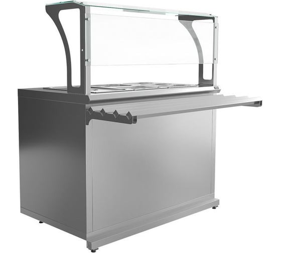 Изображение товара Прилавок нейтральный Luxstahl с верхней полкой ПНП (С) -1500 Premium (нерж.) мкл024.4