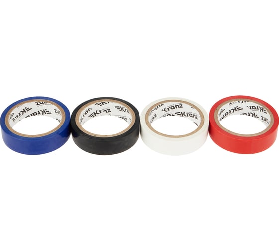 Изображение товара Набор изоленты KRANZ АВТО 0,13х15 мм, 5 м, 4 цвета KR-09-2011