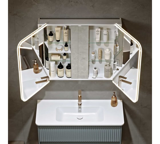 Изображение товара Шкаф зеркальный ALAVANN Cosmetic Light 100 белый ALV1175001