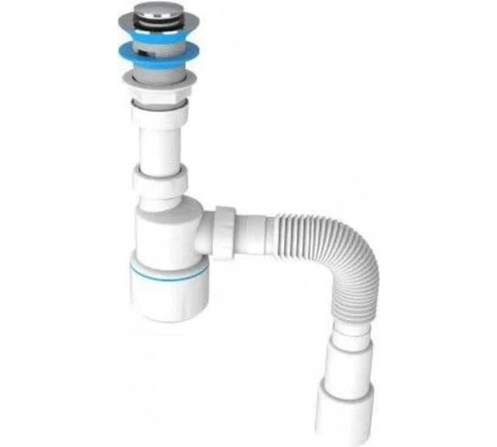 Изображение товара Сифон для умывальника AV Engineering click-clack, гайка 32 мм, с гибк. труб. 1 1/4- 40/50мм, AVE129747