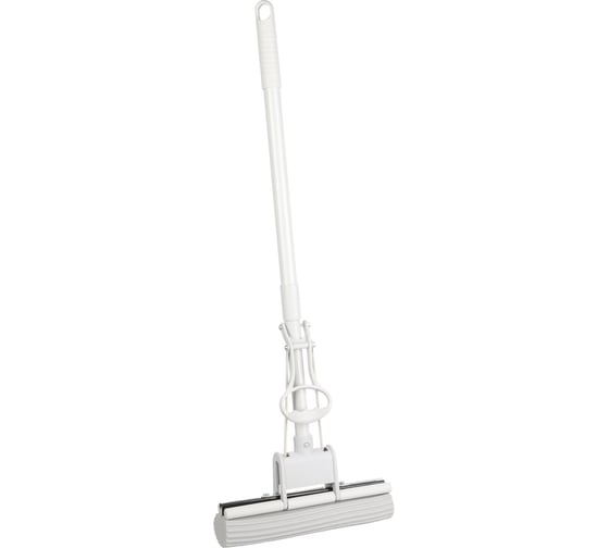 Изображение товара Швабра ПВА VETTA стальная телескоп.ручка, 110см, один ряд роликов, бежевая 444-433