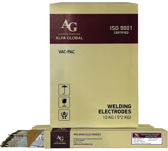 Изображение товара Электроды AG E 7016-1 Н4 d=2,6_350 5 кг VAC-PAC A-3-70161Н4-26-5