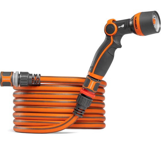 Изображение товара Шланг растягивающийся DAEWOO Aquazoom 15 м с набором для полива DWH 6102