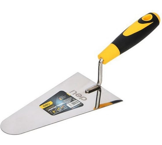 Изображение товара Кельма-мастерок DELI треугольник 180мм, DL509322, нержавеющая сталь, прорезиненная рукоятка 179404