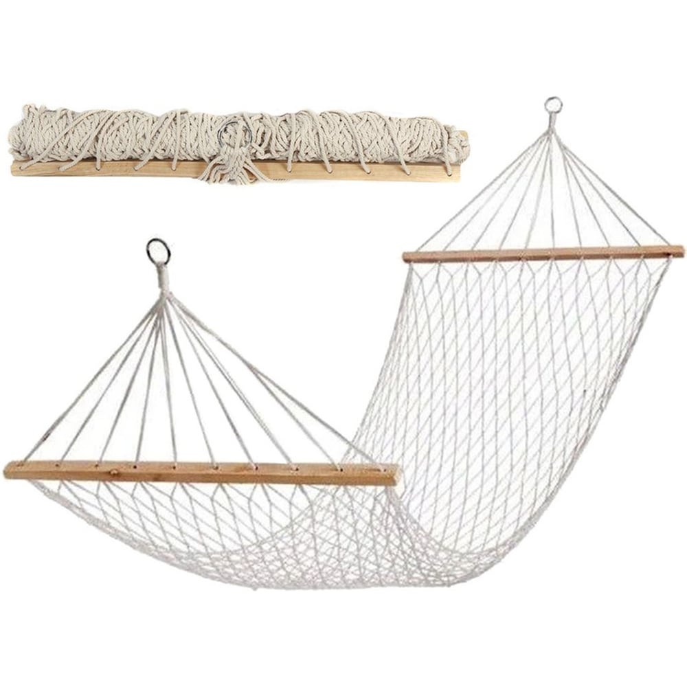 Изображение товара Гамак для дачи MoyDvor туристический подвесной сетка 200x80см бежевый