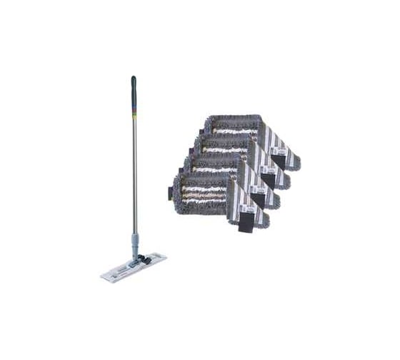 Изображение товара Набор Vileda Professional №4 Год с УльтраСпид Про: держатель мопов, ручка алюминиевая 150 см, 4 мопа Трио 166391