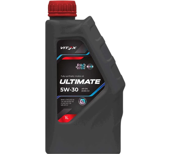 Изображение товара Моторное масло Vitex Ultimate 5W30 API SN, ACEA C3 1л (вес 0,88) v303701