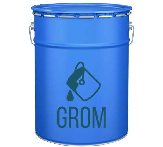 Изображение товара Грунт-эмаль с молотковым эффектом 3 в 1 GROM по металлу и ржавчине, глянцевая, светло-серая, 20 кг, 54662