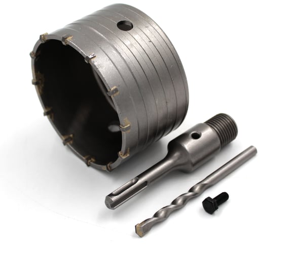 Изображение товара Сверло корончатое по бетону KUBIS 100 мм, YG8C + переходник SDS-Plus 22*110 мм 07-02-3101