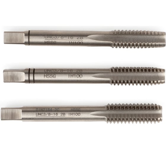 Изображение товара Ручные метчики GSR UNC 7/16-14 DIN 2184-2 HSS-G набор 3 шт GSR B00165160