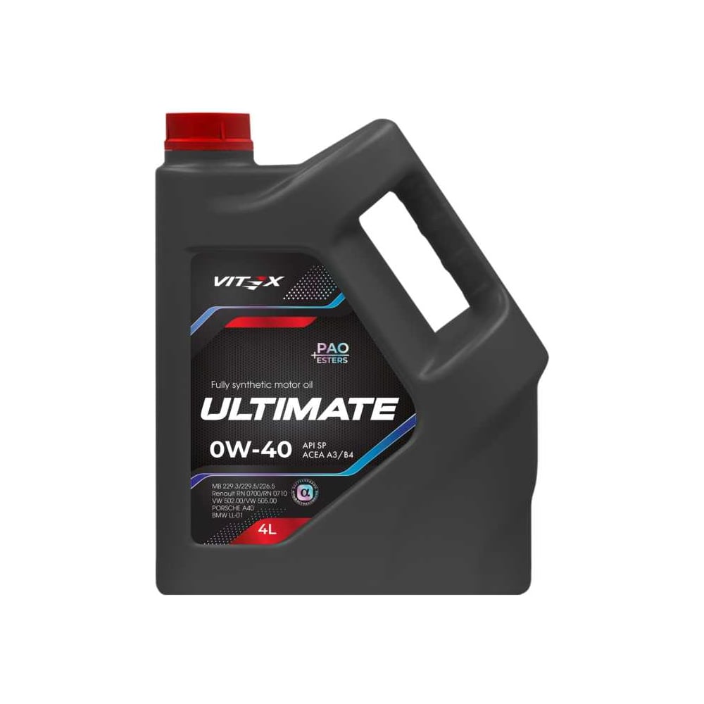 Изображение товара Моторное синтетическое масло Vitex Ultimate 0W40 API SP ACEA A3/B4 4л