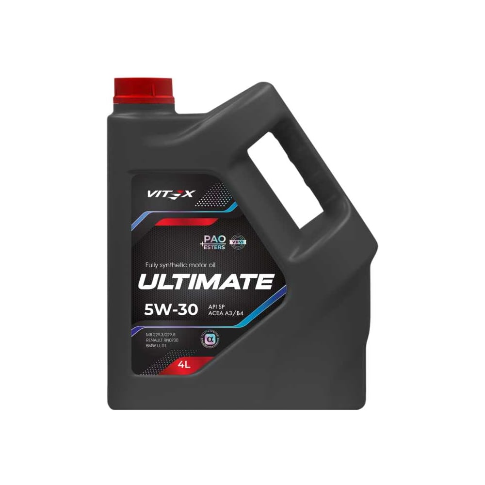 Изображение товара Моторное масло Vitex Ultimate 5W30 API SP 4л для легковых автомобилей