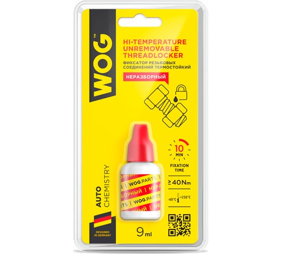 Изображение товара Фиксатор резьбы WOG неразборный (красный) 9 мл WGC0729