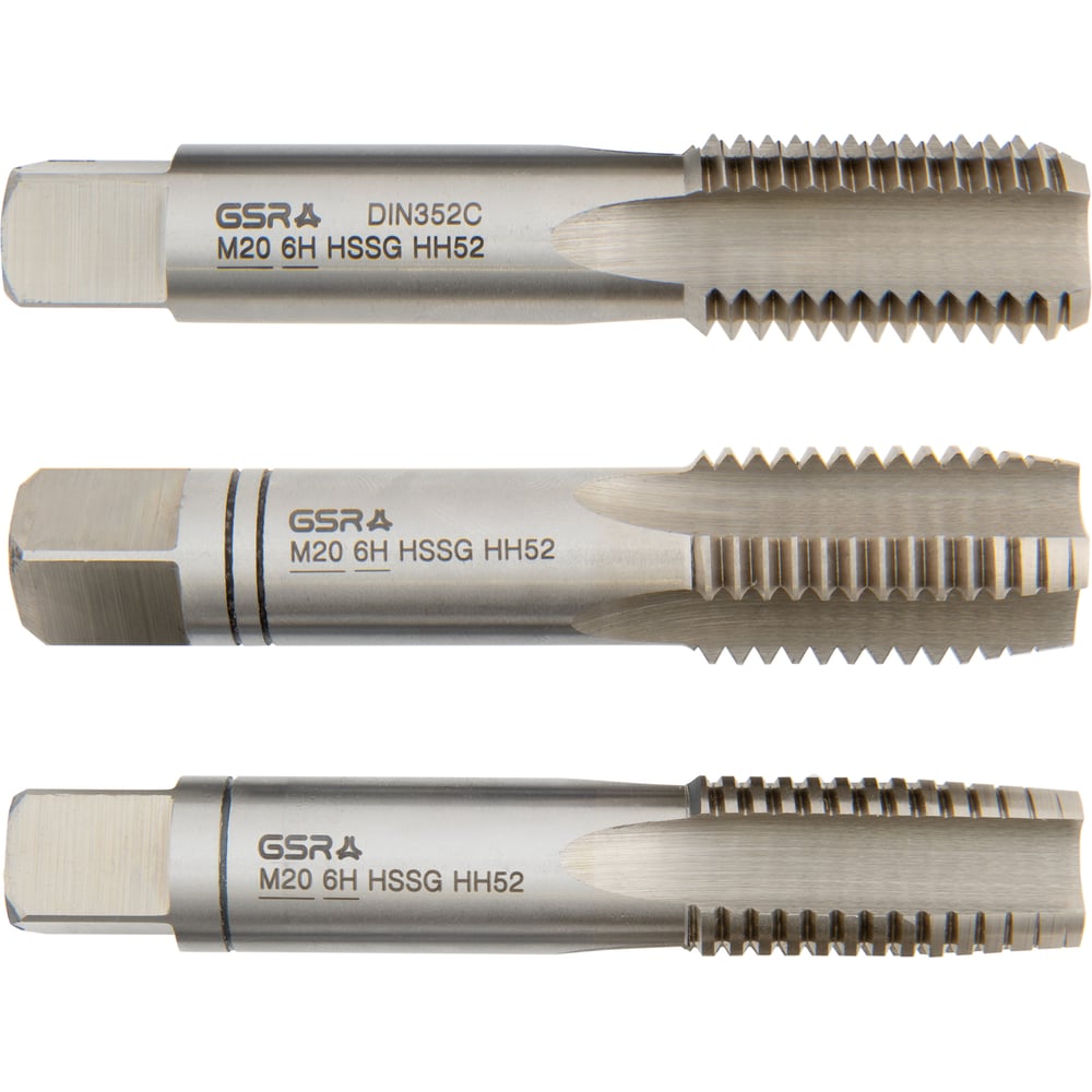 Изображение товара Ручные метчики GSR M20х2,5 HSSG DIN352 набор 3 шт для резьбы