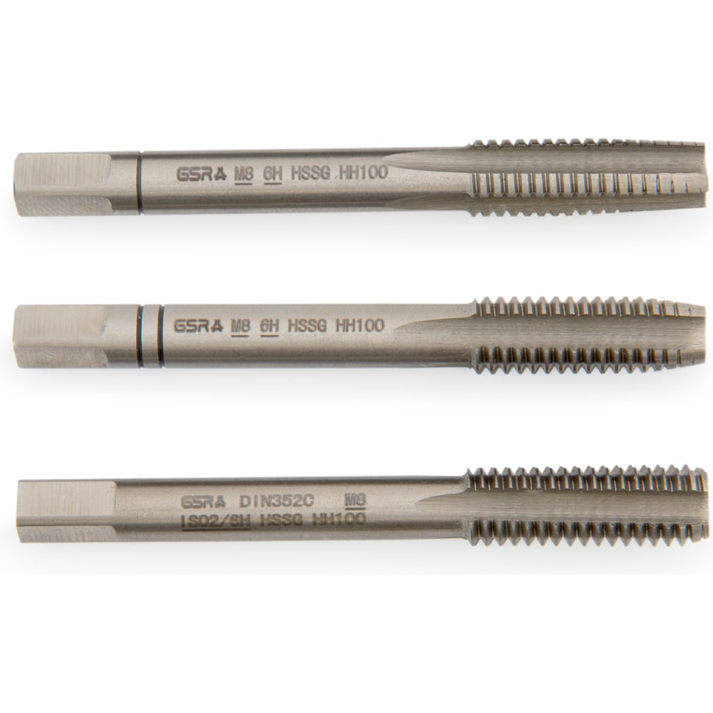 Изображение товара Набор ручных метчиков GSR M8х1,25 HSSG DIN352 6H 3 шт для резьбы