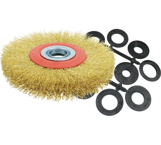 Изображение товара Кордщетка мягкая латунированная KETZU для точильных станков, дисковая 150 мм Standart 783665