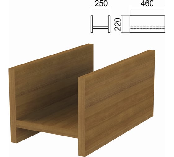 Изображение товара Подставка под системный блок ОФИСМАГ 250х460х220 мм, орех, А-401, ш/к 34181 641601