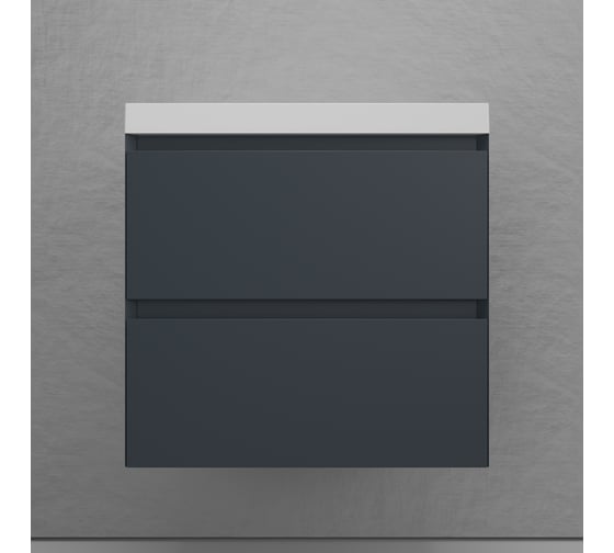 Изображение товара Тумба подвесная Style Line Манхэттен 60 ЭМАЛЬ под ASTI 60 2 ящика PLUS графит ЛС-00002366