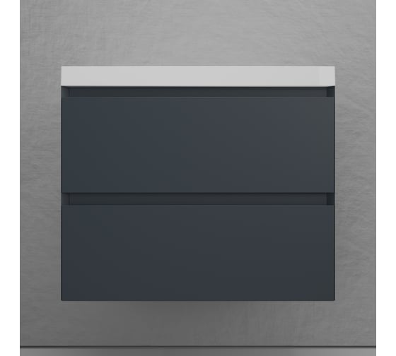 Изображение товара Тумба подвесная Style Line Манхэттен 70 ЭМАЛЬ под ASTI 70 2 ящика PLUS графит ЛС-00002363