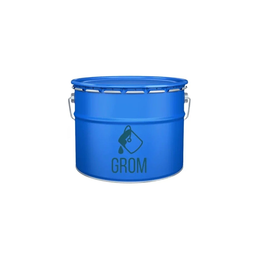 Изображение товара Грунт-эмаль с молотковым эффектом Grom по металлу и ржавчине, 3 в 1, матовая темно-серая 10кг 51470