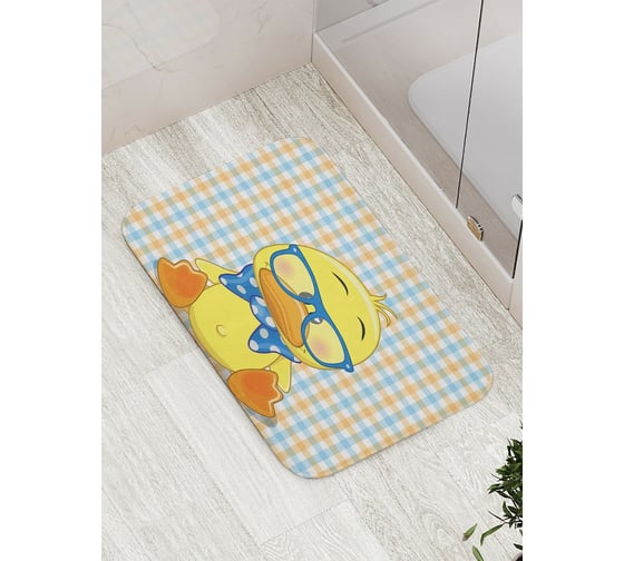 Изображение товара Коврик противоскользящий JoyArty "Стеснительная уточка" для ванной, сауны, бассейна, bath_15521