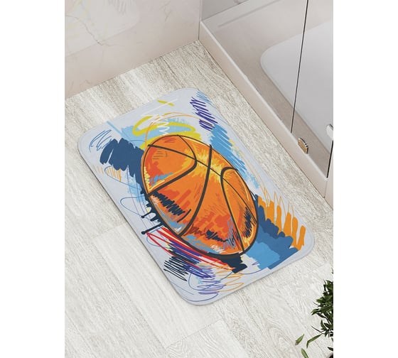 Изображение товара Коврик противоскользящий JoyArty "Баскетбольные краски" для ванной, сауны, бассейна, bath_11468