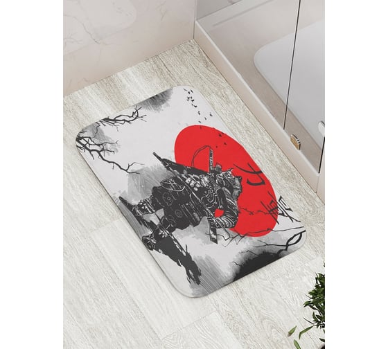 Изображение товара Коврик противоскользящий JoyArty "Японский самурай" для ванной, сауны, бассейна, bath_18281