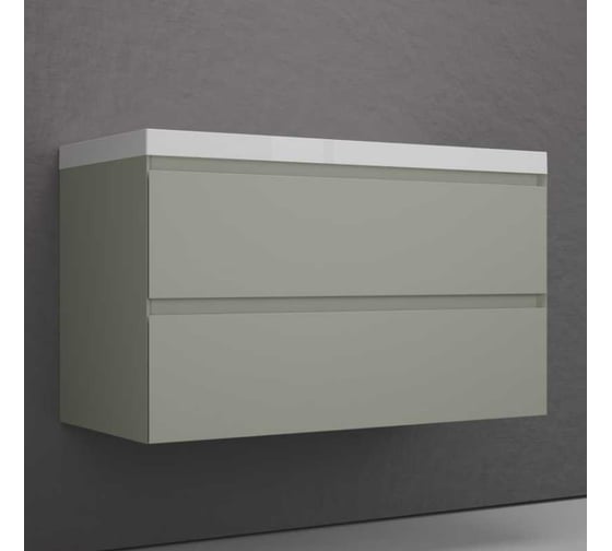 Изображение товара Тумба подвесная Style Line Манхэттен 60 ЭМАЛЬ под ASTI 60 2 ящика PLUS олива ЛС-00002367