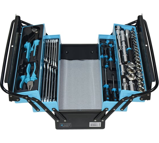 Изображение товара Набор инструмента AIST 62 предмета, в раздвижном мет. ящике PRO (2 пуст. ячейки) 0-941062 00-00026527