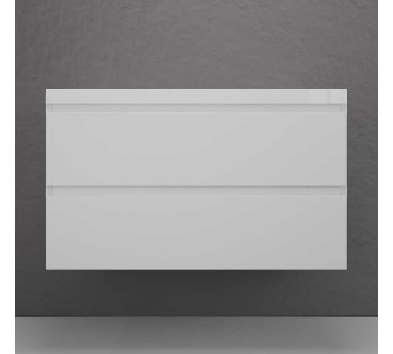 Изображение товара Тумба подвесная Style Line Манхэттен 100 ЭМАЛЬ под ASTI 100 2 ящика PLUS белый матовый, ЛС-00002356