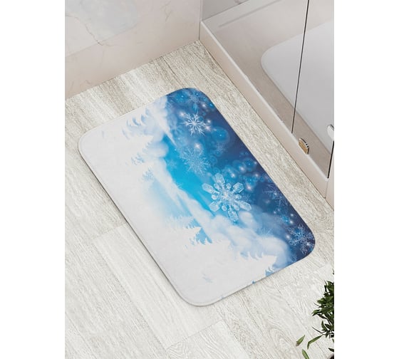 Изображение товара Коврик противоскользящий JoyArty "Холодные снежинки" для ванной, сауны, бассейна, bath_18898