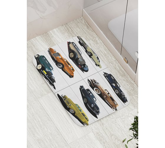 Изображение товара Коврик противоскользящий JoyArty "Ретро-автомобили" для ванной, сауны, бассейна, bath_17770