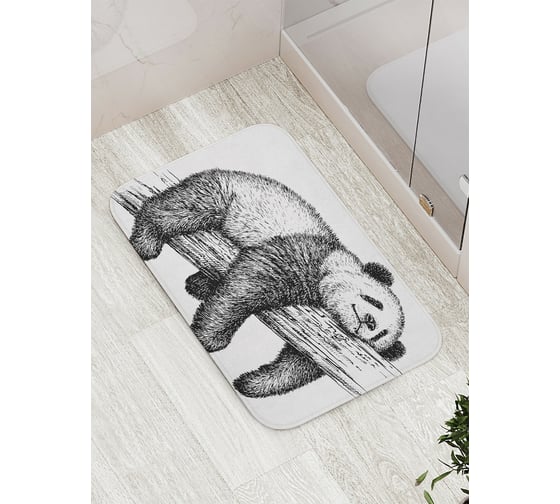 Изображение товара Коврик противоскользящий JoyArty "Усталая панда" для ванной, сауны, бассейна, bath_18108