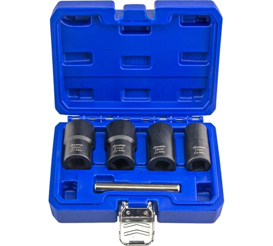 Изображение товара Набор головок экстракторов для поврежденных болтов и гаек ZIPMEND 17, 19, 21, 22мм, 1/2", 5пр. ZS-H042002