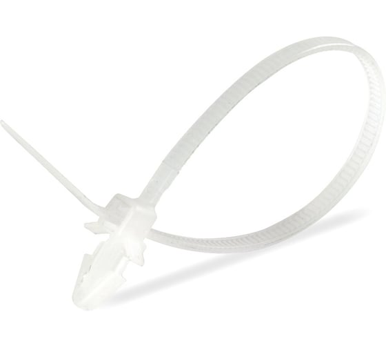 Изображение товара Кабельная стяжка с дюбель-пистоном 4.8x200 белый (уп./100 шт) HLT 084-07-259