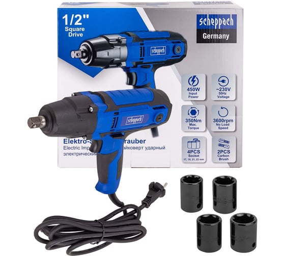 Изображение товара Гайковерт ударный электрический 1/2 450Вт Scheppach Sch-IW550S(65918)