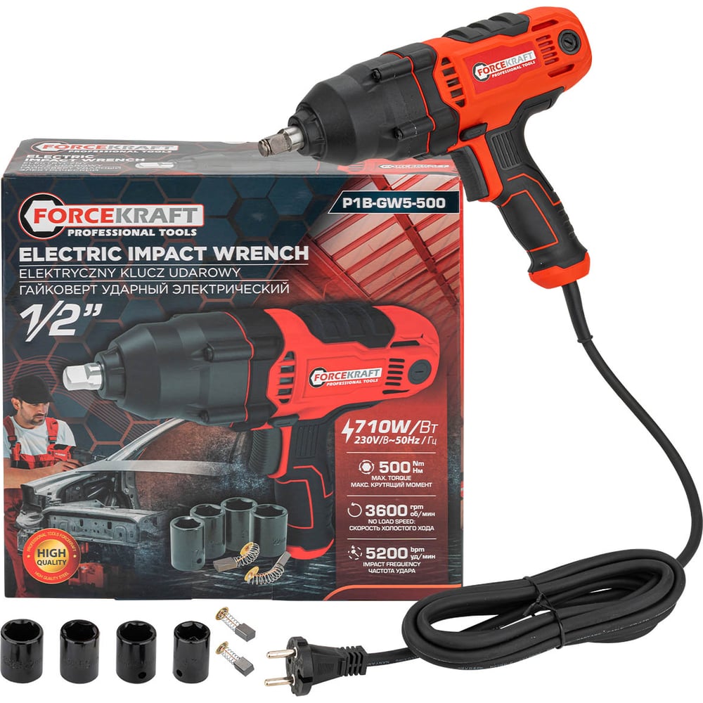 Изображение товара Гайковерт ударный электрический 1/2 710Вт Forcekraft FK-P1B-GW5-500(65924)