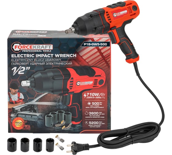 Изображение товара Гайковерт ударный электрический 1/2 710Вт Forcekraft FK-P1B-GW5-500(65924)