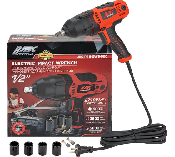 Изображение товара Гайковерт ударный электрический 1/2 710Вт -P1B-GW5-500(65922) JBC  JBC-P1B-GW5-500(65922)
