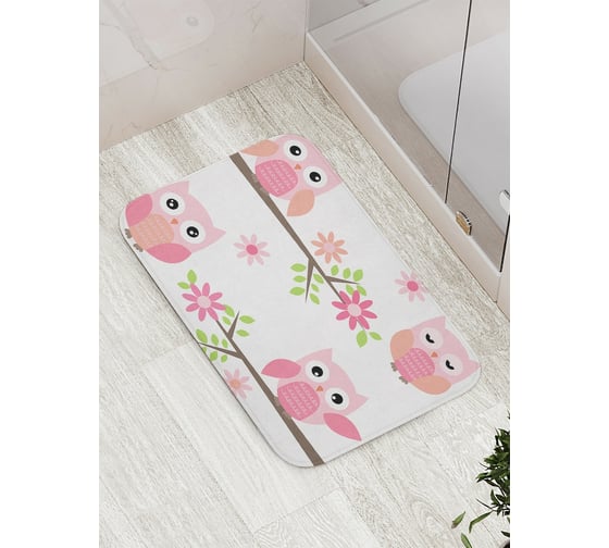 Изображение товара Коврик противоскользящий JoyArty "Милые совы" для ванной, сауны, бассейна, bath_15689