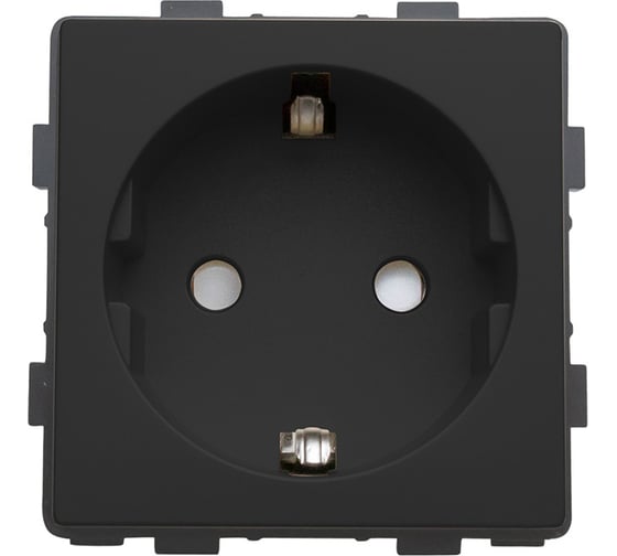 Изображение товара Розетка Vell черная, электрическая, 16 А, 54x54 мм, 250 В, модуль, {BK-EU} 1378999
