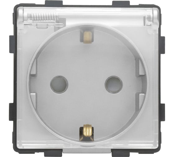 Изображение товара Розетка Vell белая, электрическая, с защитной крышкой, 16 А, 54x54 мм, 250 В, модуль, {WH-EUW} 1379022