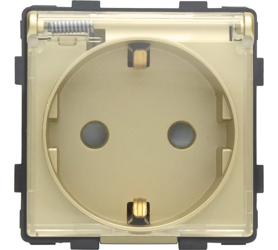 Изображение товара Розетка Vell золотая, электрическая с защитной крышкой, 16 А, 54x54 мм, 250 В, модуль, {GD-EUW} 1379025