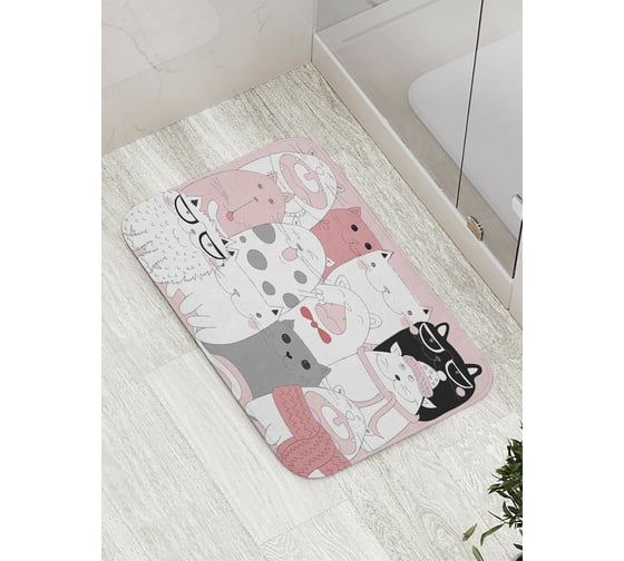 Изображение товара Коврик противоскользящий JoyArty "Серьезные котята" для ванной, сауны, бассейна, bath_34018
