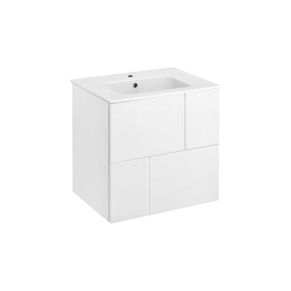 Изображение товара Тумба под раковину Luna 60 Roca белая 2 ящика современная мебель для ванной