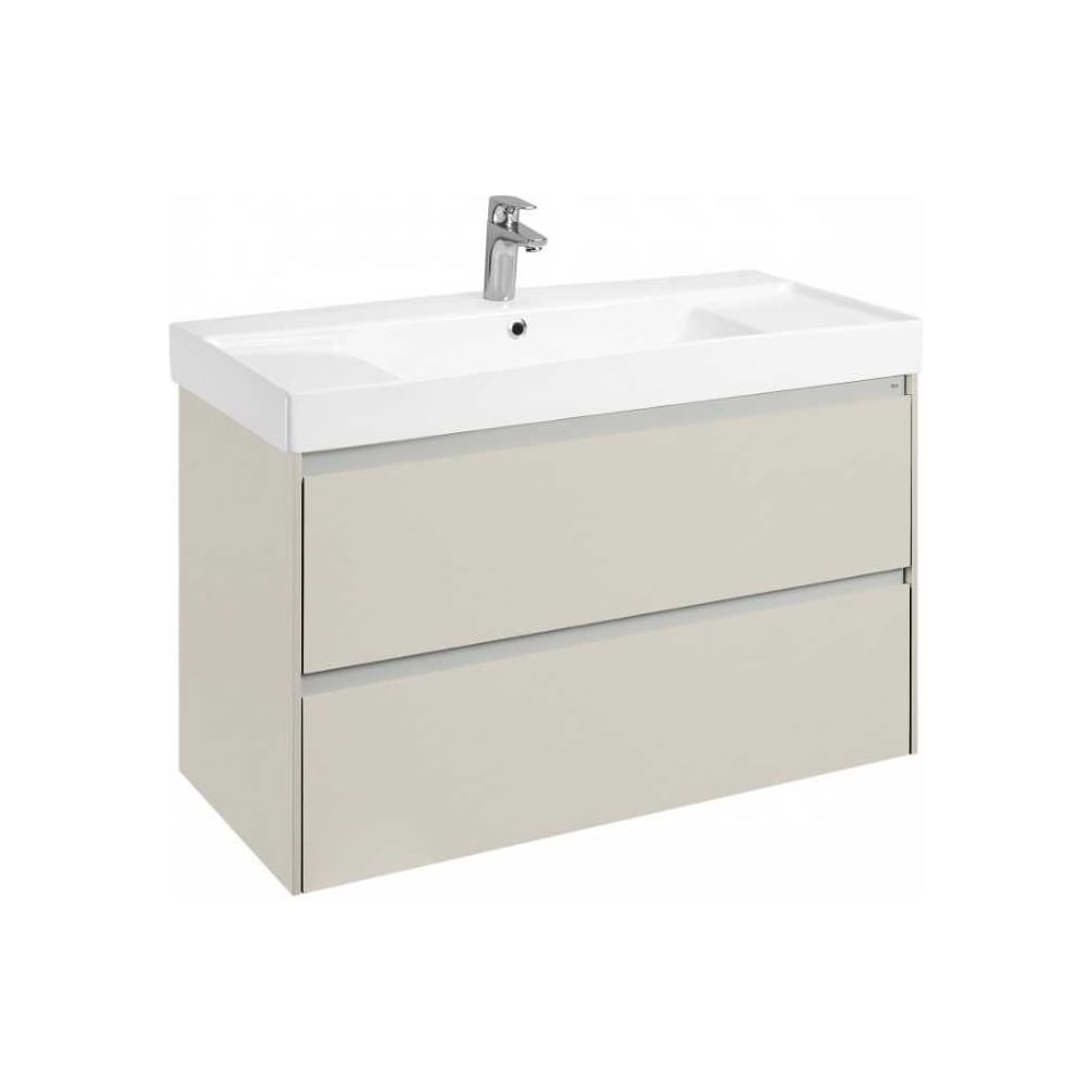 Изображение товара Тумба под раковину Ona Ivory 600 Roca слоновая кость 2 ящика современная подвесная