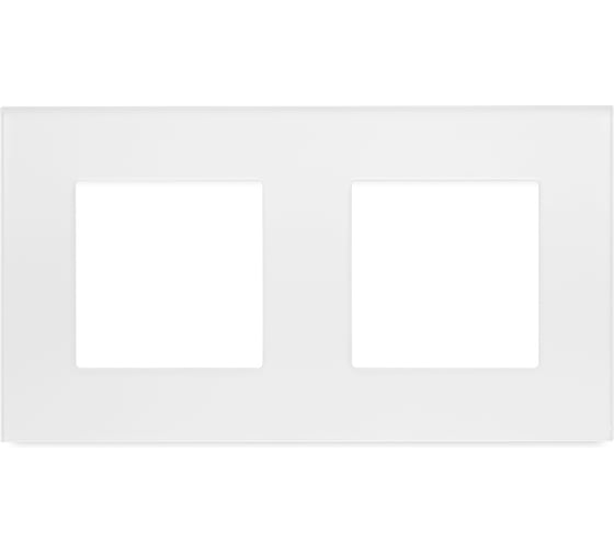 Изображение товара Рамка Vell белая, стекло, 2 поста, 157x86 мм, модуль, {WH2P-GL} 1379058
